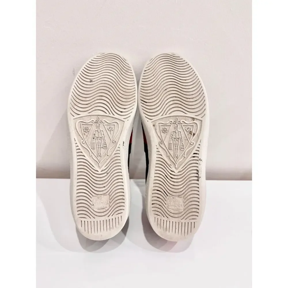 Gucci Ace GG Supreme Monogram Low Top Sneakers Black Gray Mens Size US 9.5 - Picture 8 of 9